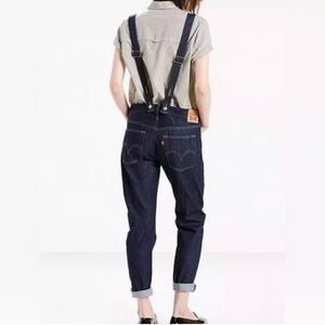 Levi's Women's size Medium Heritage Cotton Overalls Rain Rinse in‎ Indigo Blue